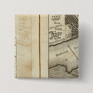 Philadelphia to New York Road Map 15 Cm Square Badge