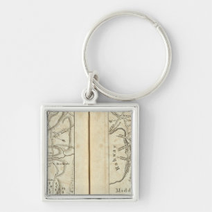 Philadelphia to New York Road Map 3 Key Ring