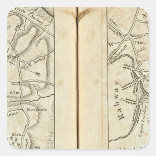Philadelphia to New York Road Map 3 Square Sticker