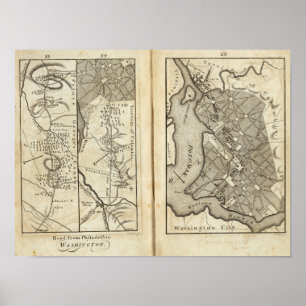 Philadelphia to Washington Road Map 2 Poster