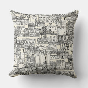 Philadelphia toile pearl black cushion
