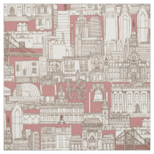 Philadelphia toile rose chocolate fabric