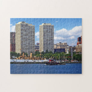 Philadelphia - Tugboat by Philadelphia Skyline II Jigsaw Puzzle