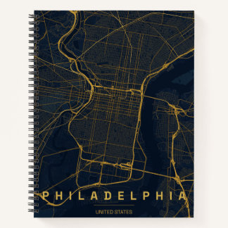 Philadelphia USA City Map Minimal Design Notebook