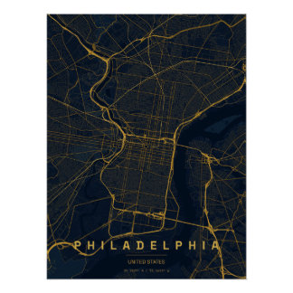 Philadelphia USA City Map Minimal Design Poster