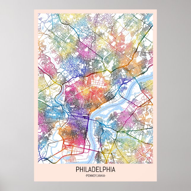 Philadelphia USA City Map Poster (Front)