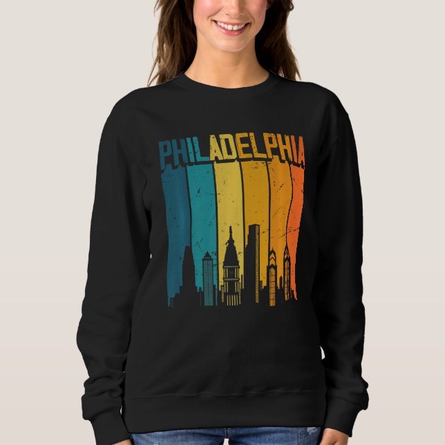 Philadelphia Usa Retro Vintage Sunset Skyline Phil Sweatshirt (Front)