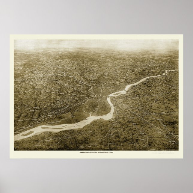 Philadelphia Vicinity, PA Panoramic Map - 1926 Poster (Front)