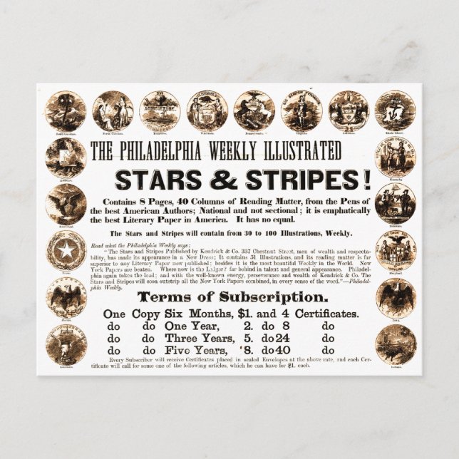 Philadelphia Weekly 1918 Stars & Stripes Newspaper Postcard (Front)