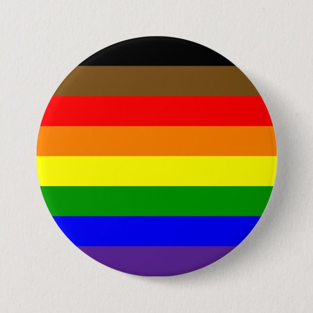 Philadephia Rainbow Pride Flag 7.5 Cm Round Badge (Front)