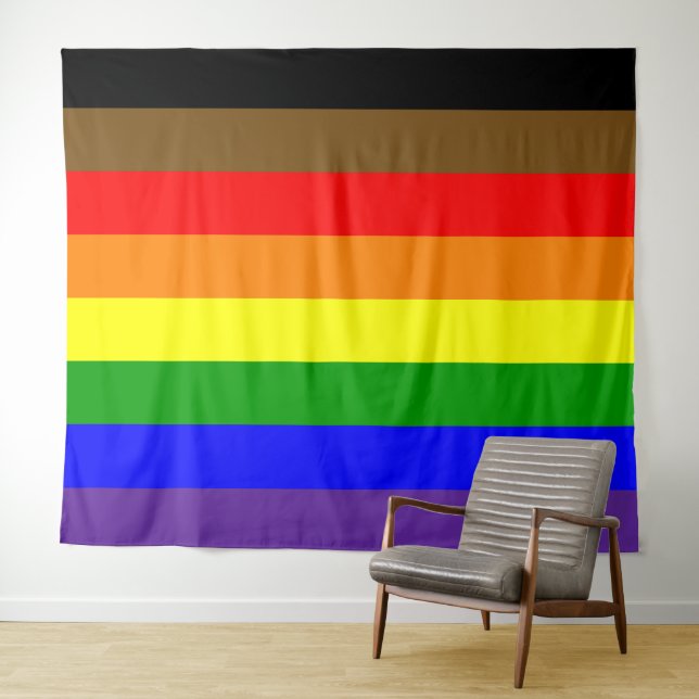 Philadephia Rainbow Pride Flag Horizontal Tapestry (In Situ (Horizontal))