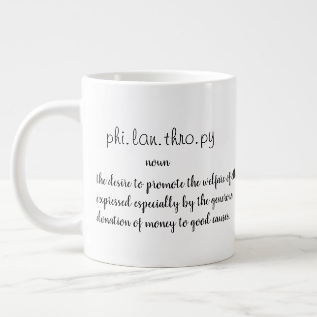 Philanthropy Large Coffee Mug (Left)