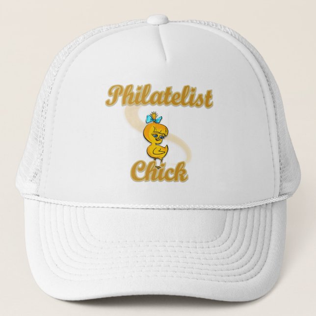 Philatelist Chick Trucker Hat (Front)