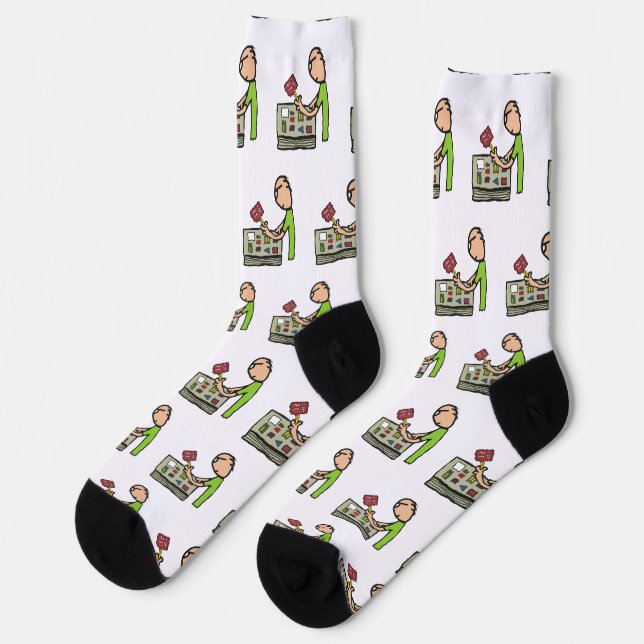 Philately Stamp Collecting Socks (Left)