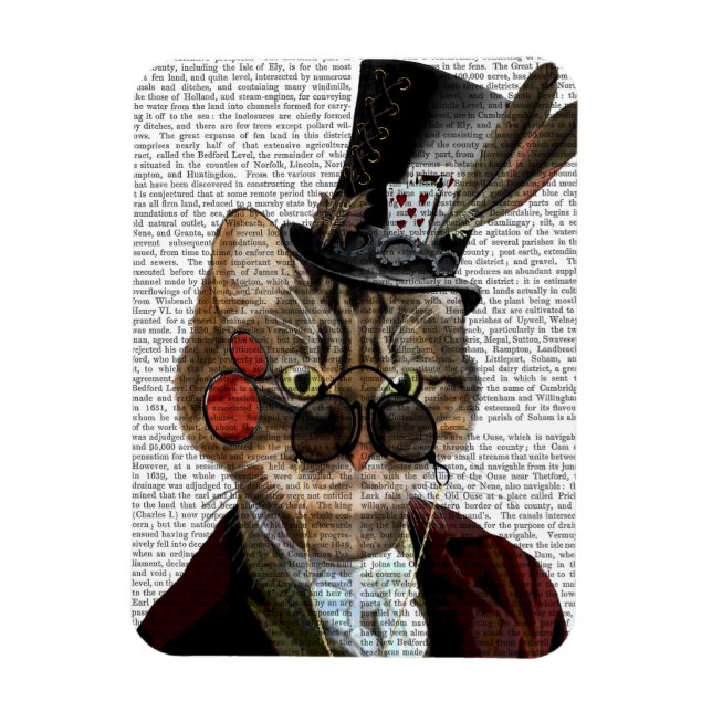 Phileas Feline Steampunk Cat & Top Hat 2 Magnet (Vertical)