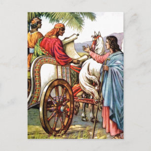philip and the man in a chariot postcard
