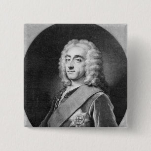Philip Dormer Stanhope, engraved by John Simon 15 Cm Square Badge