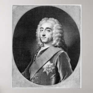 Philip Dormer Stanhope, engraved by John Simon Poster