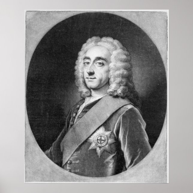 Philip Dormer Stanhope, engraved by John Simon Poster (Front)