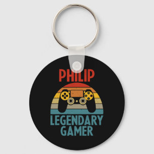Philip Gift Name Personalised Funny Gaming Geek Bi Key Ring