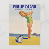 Philip island, Australia, girl with penguin
