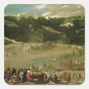 Philip IV Hunting Wild Boar , c.1632-7 Square Sticker