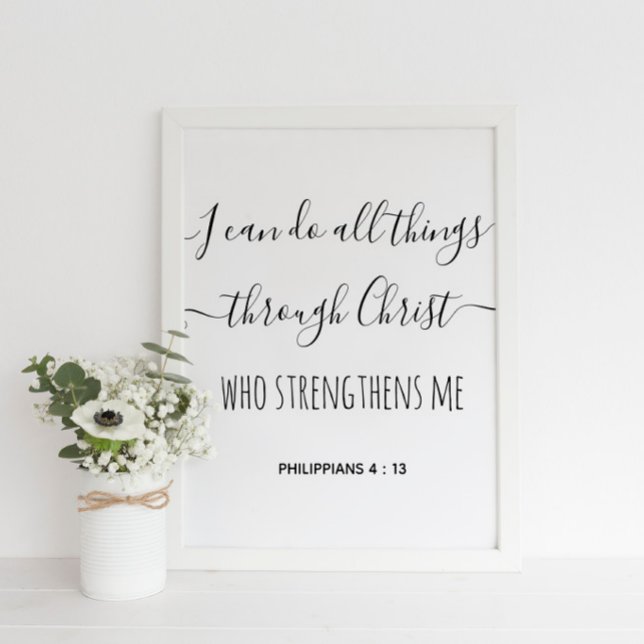 Philipians 4 : 13 Simple Christian Quote  Poster (Creator Uploaded)