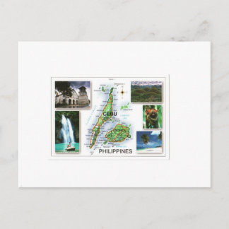 PHILIPINES CEBU/BOHOL MAP POSTCARD