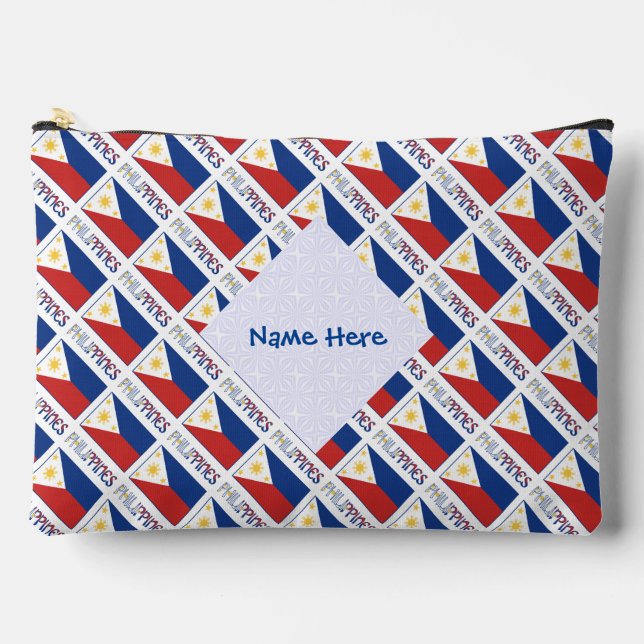 Philipines Flag Blue Personalised Accessory Pouch (Front)