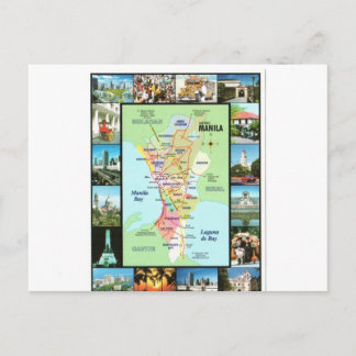 PHILIPINES MANILA MAP POSTCARD