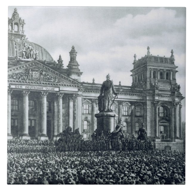 Philipp Scheidemann (1865-1939) gives an address f Ceramic Tile (Front)