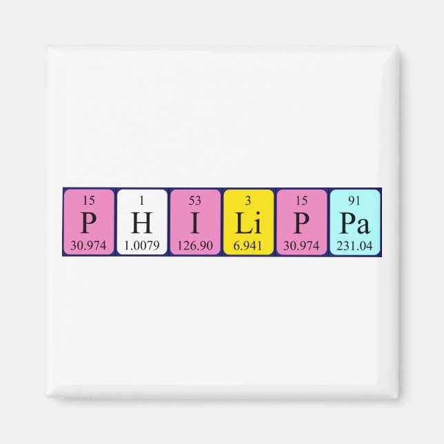 Philippa periodic table name magnet (Front)