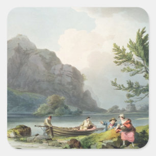 Philippe de Loutherbourg   Lake of Wyndermere, fro Square Sticker