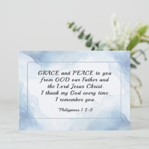 Philippians 1:2-3 Grace and Peace to You Flat Card