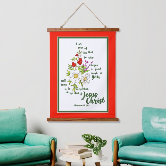 Philippians 1:6  hanging tapestry (Living Room)