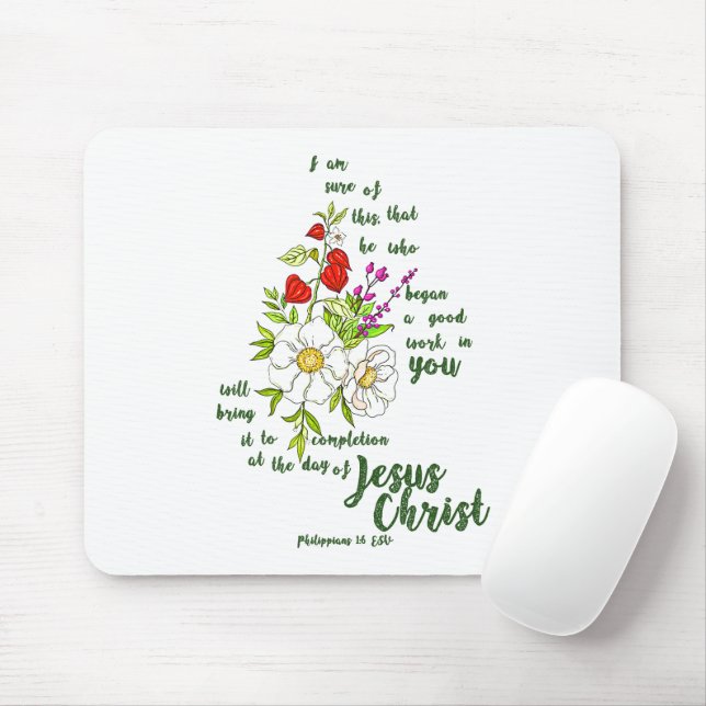 Philippians 1:6 mouse pad (With Mouse)