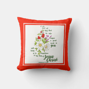 Philippians 1:6 throw pillow