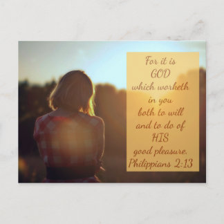 Philippians 2:13 - Bible Verse Postcard