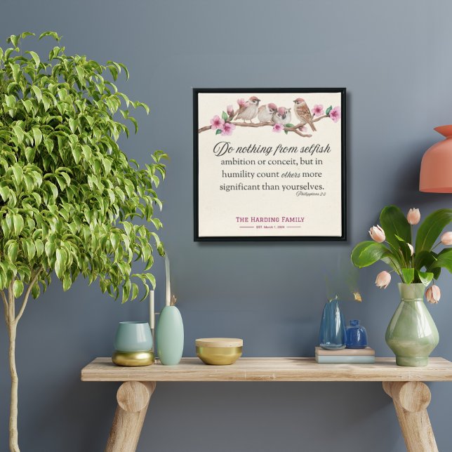 Philippians 2:3 Birds & Blossoms Family Scripture Poster (Creator Uploaded)