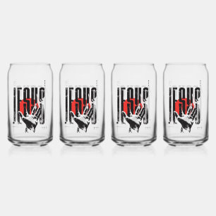 Philippians 2:9 Name Above All Names Retro Grunge Can Glass