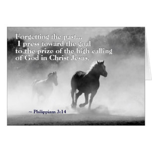 Philippians 3:13-14 I press towards the goal, Card