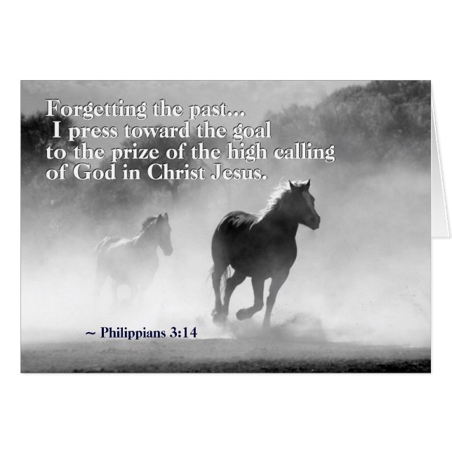 Philippians 3:13-14 I press towards the goal, Card (Front Horizontal)