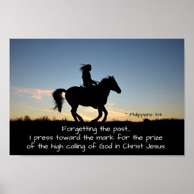 Philippians 3:13-14 I press towards the mark, Poster (Front)