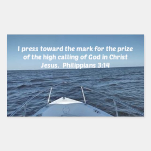 Philippians 3:14 I press towards the mark  Rectangular Sticker (Front)