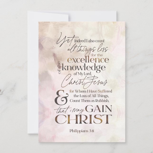 Philippians 3:8 Scripture Watercolor Card (Front)