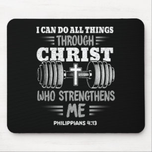 Philippians 413 Christian Jesus Bodybuilding Weigh Mouse Pad