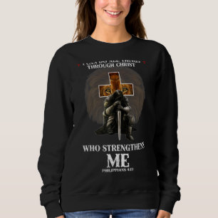 Philippians 413 I Can Do All Things Cross Lion Chr Sweatshirt