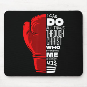 Philippians 413 Religious Boxing Funny Christian B Mouse Pad