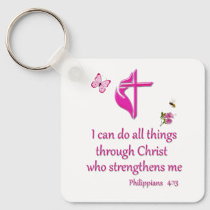 Philippians 4:11 I can do all things Key Ring
