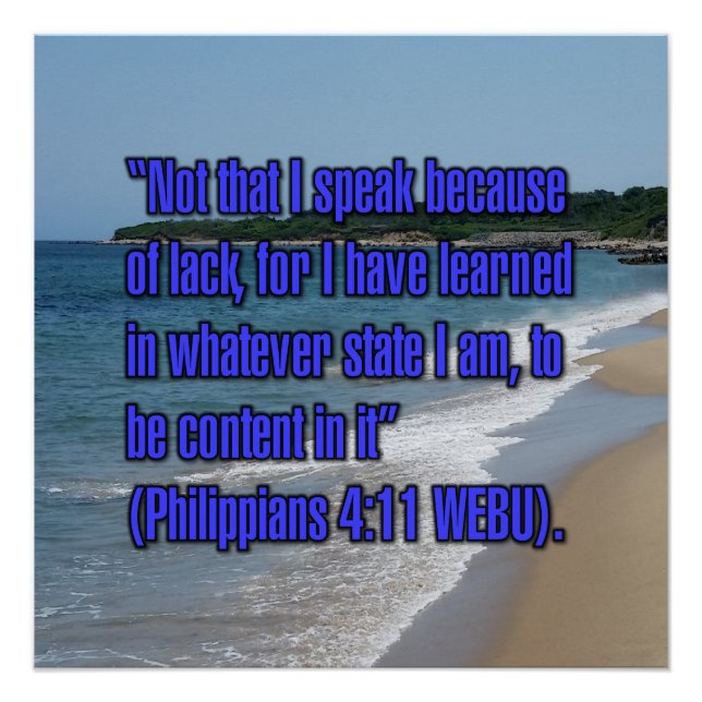 Philippians 4:11 WEBU Poster (Front)